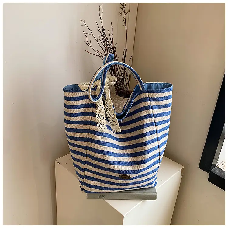 Women's Striped Crossbody Bag with Gold Embroidery — feature 26