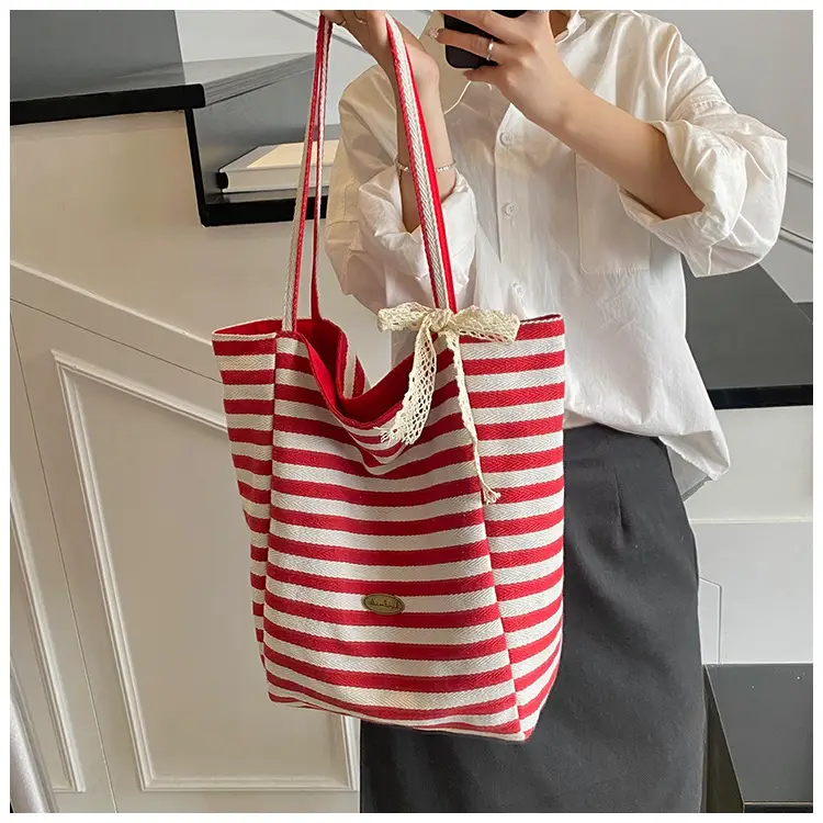 Women's Striped Crossbody Bag with Gold Embroidery — feature 37