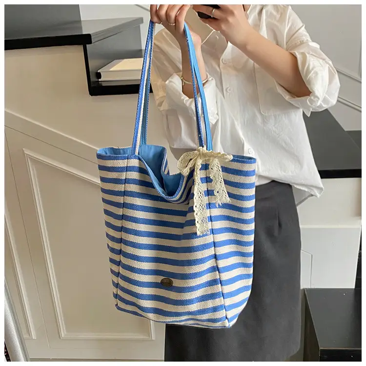 Women's Striped Crossbody Bag with Gold Embroidery — feature 43