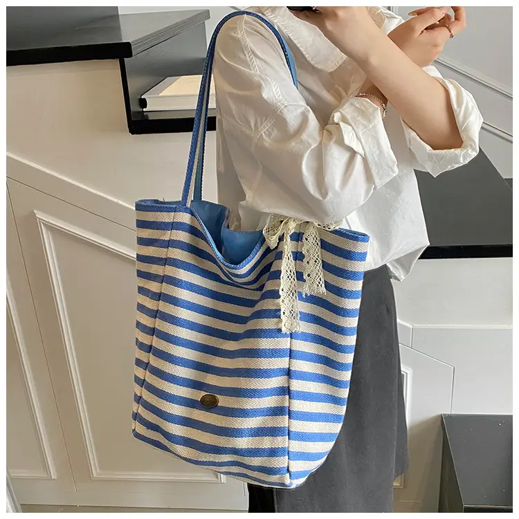 Women's Striped Crossbody Bag with Gold Embroidery — feature 44