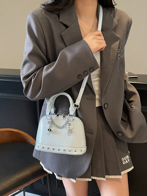 Golden Rivet Satchel Handbag for Women 2025 - Image 7