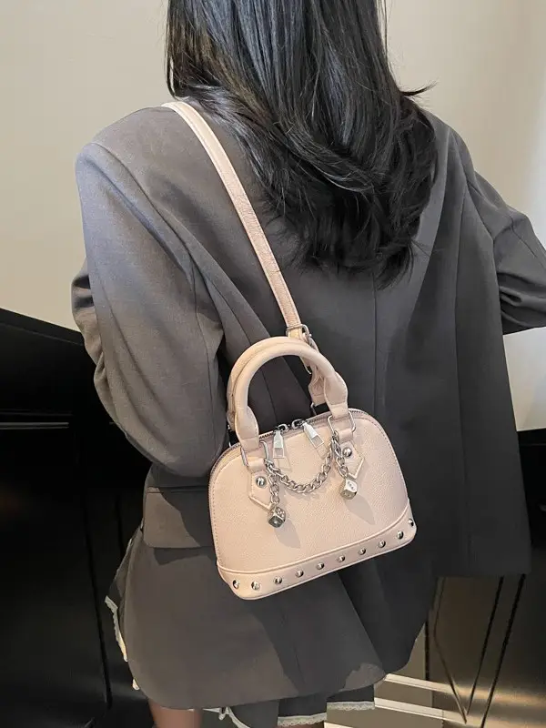 Golden Rivet Satchel Handbag for Women 2025 - Image 9