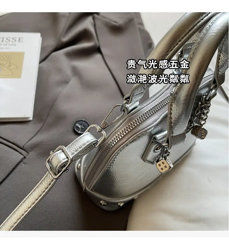 Golden Rivet Satchel Handbag for Women 2025 — feature 3