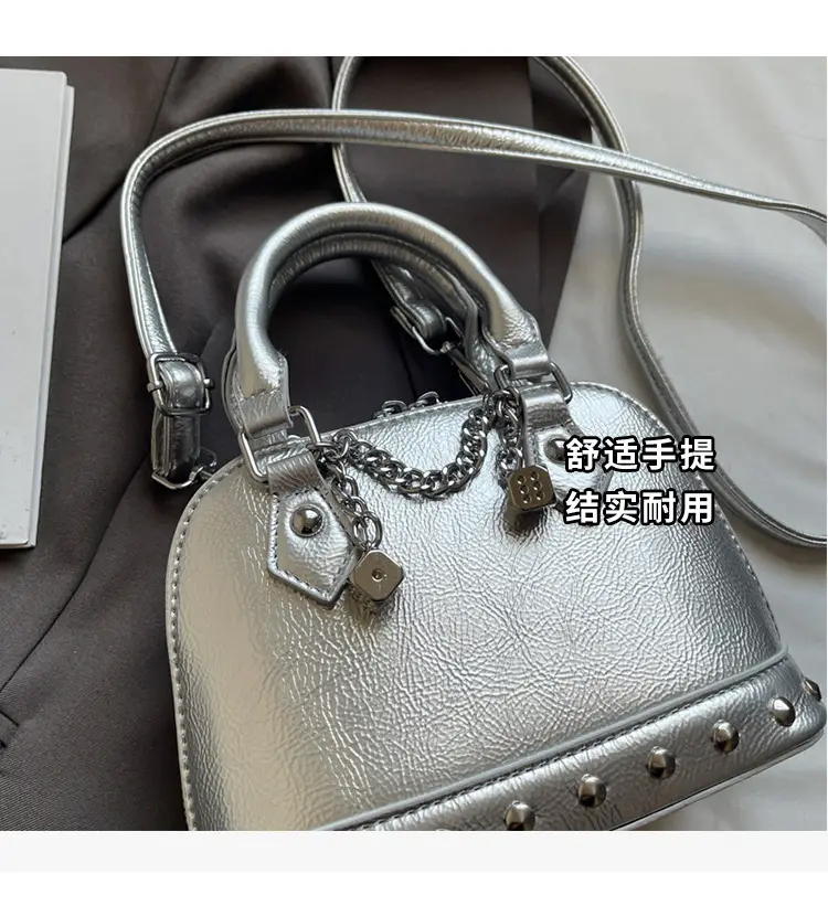 Golden Rivet Satchel Handbag for Women 2025 — feature 4