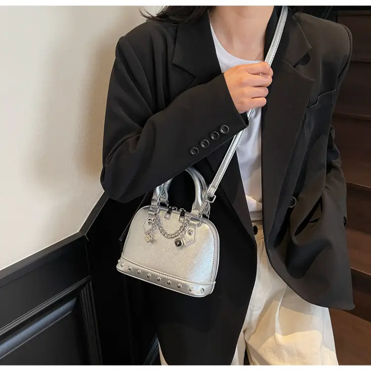 Golden Rivet Satchel Handbag for Women 2025 — feature 7