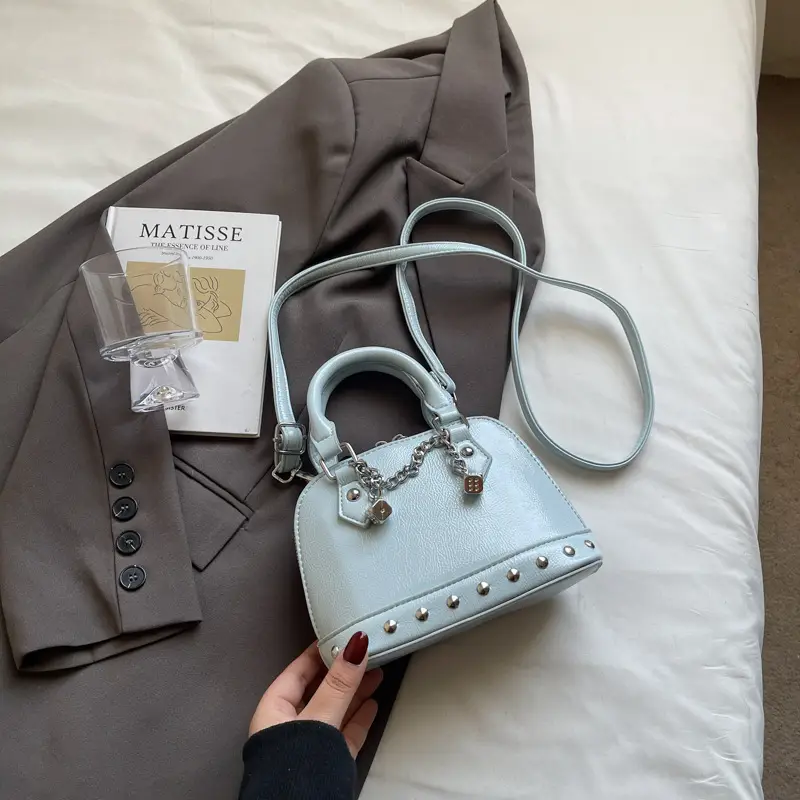 Golden Rivet Satchel Handbag for Women 2025 - Image 2