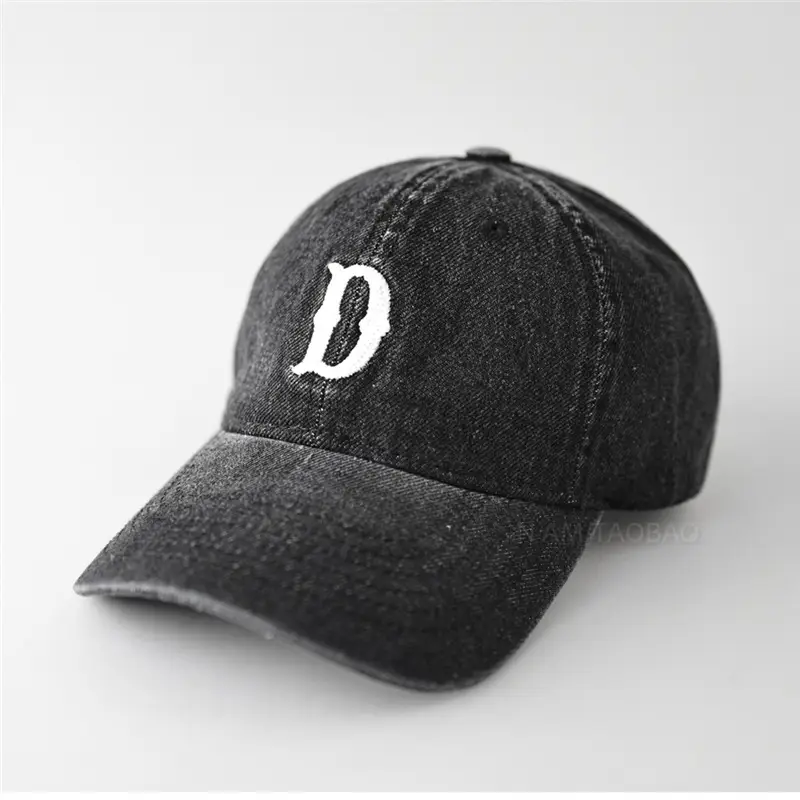 Denim Baseball Cap with Letter Embroidery for Men Women
