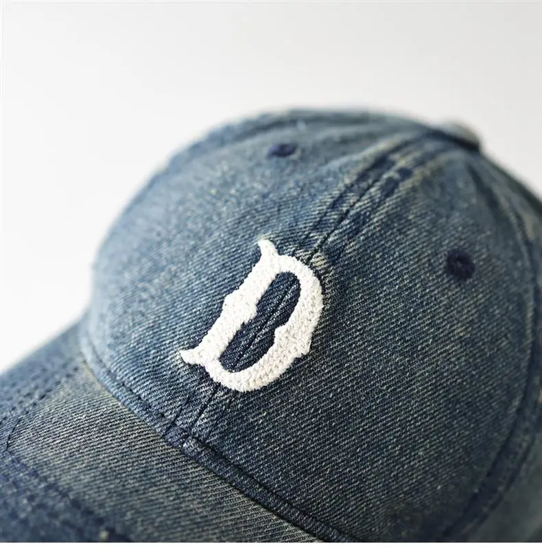 Denim Baseball Cap with Letter Embroidery for Men Women — feature 10