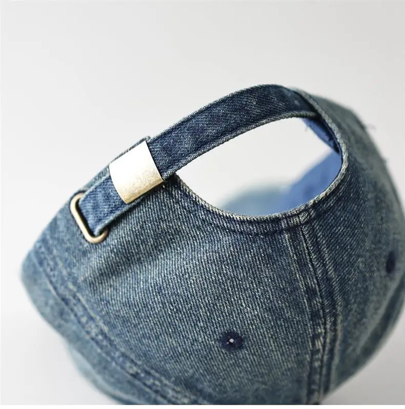 Denim Baseball Cap with Letter Embroidery for Men Women — feature 11