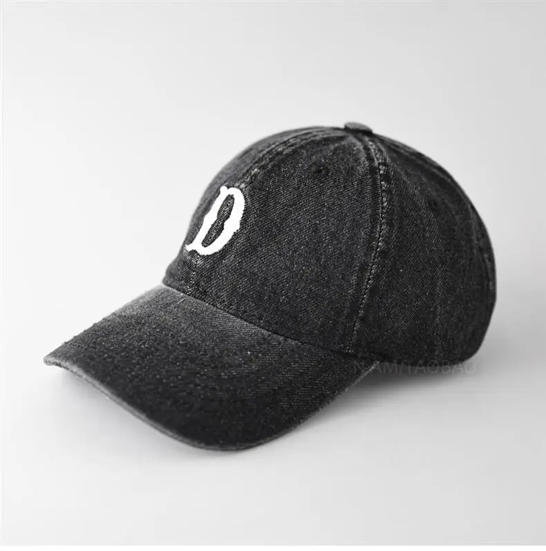 Denim Baseball Cap with Letter Embroidery for Men Women — feature 8