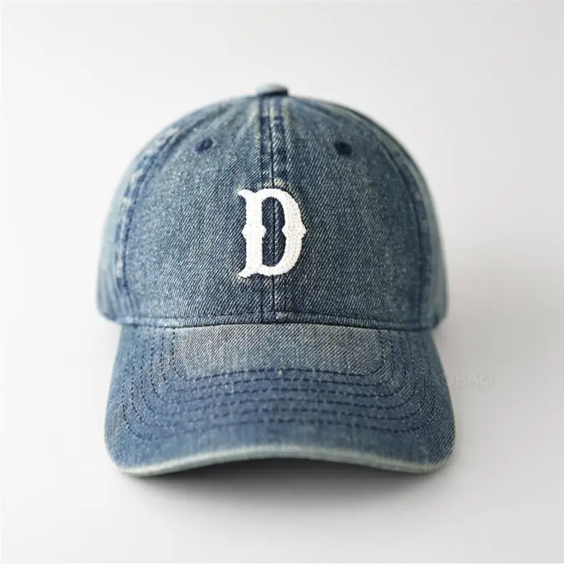 Denim Baseball Cap with Letter Embroidery for Men Women — feature 9