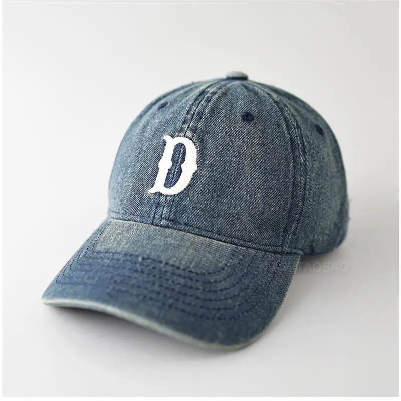 Denim Baseball Cap with Letter Embroidery for Men Women