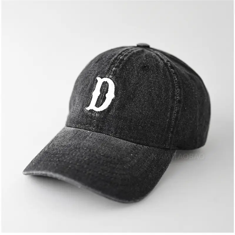 Denim Baseball Cap with Letter Embroidery for Men Women