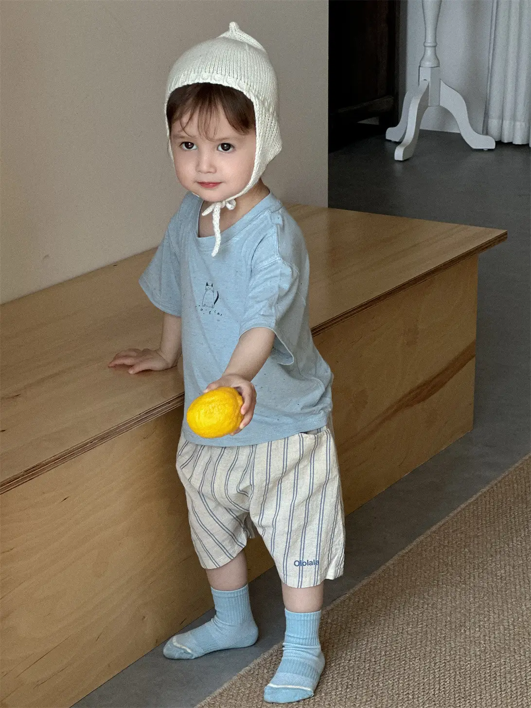 Kids Summer T-Shirt Shorts Set Brown Checkered 2026