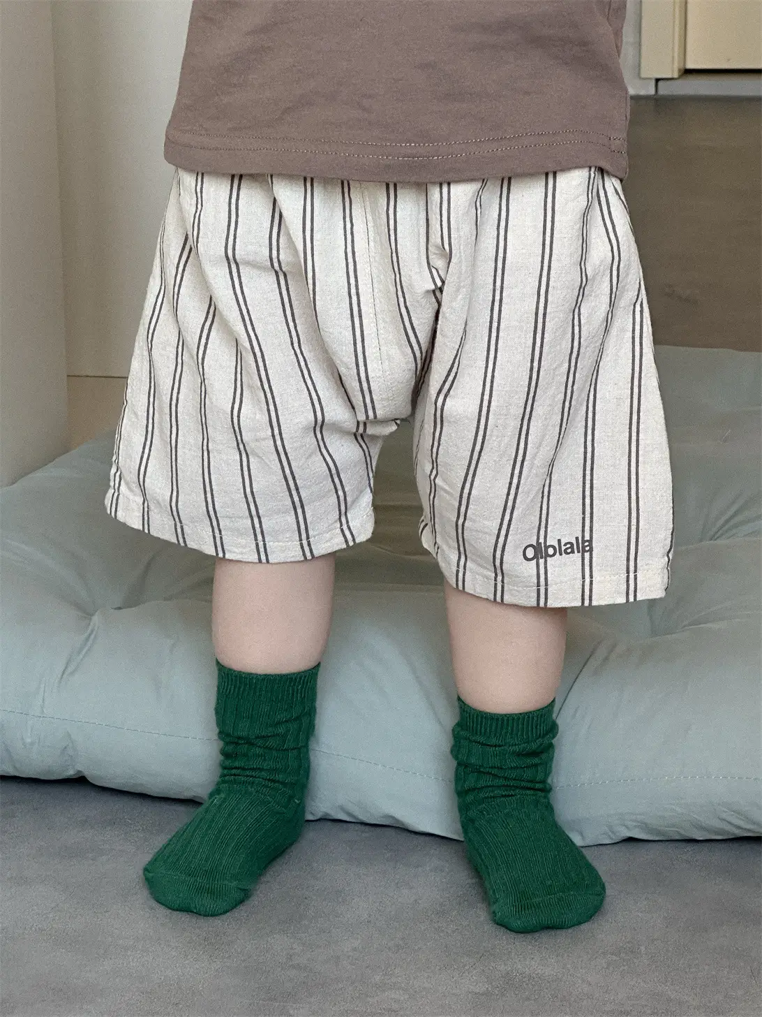 Kids Summer T-Shirt Shorts Set Brown Checkered 2026