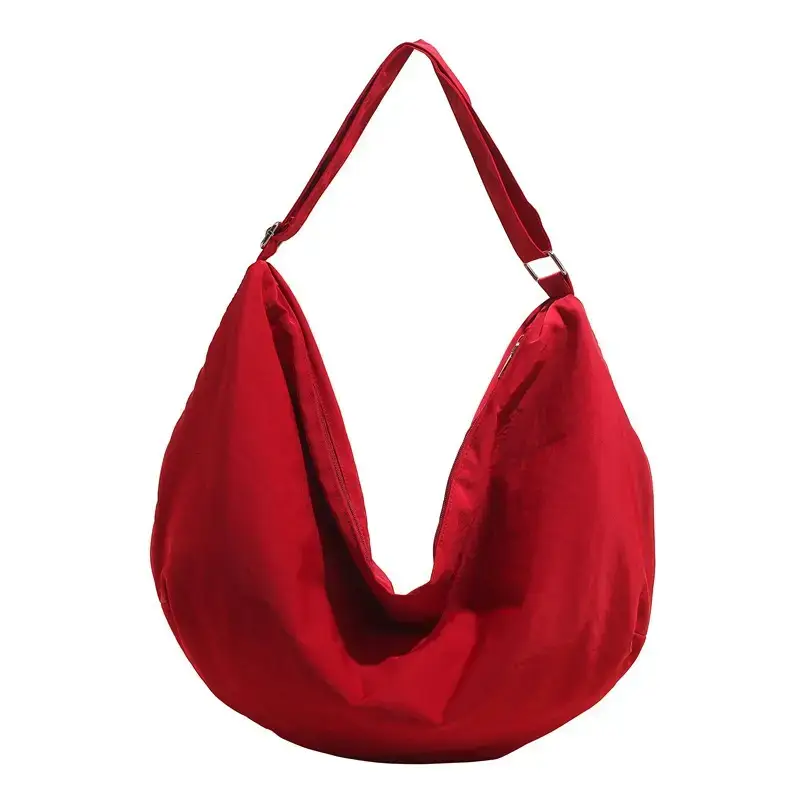 Yellow Nylon Shoulder Bag for Women Large Capacity Commuter