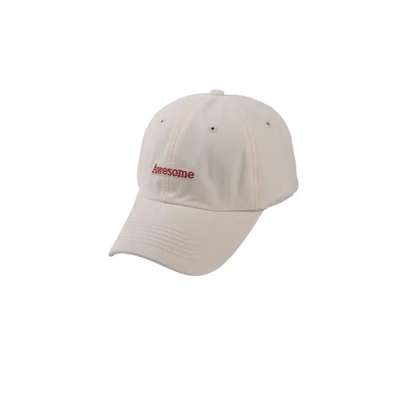 White Embroidered Baseball Cap for Women