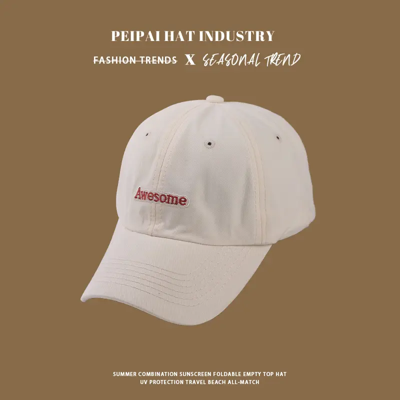 White Embroidered Baseball Cap for Women — feature 3