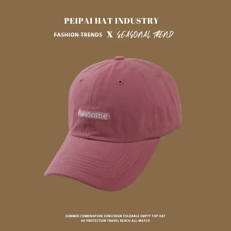 White Embroidered Baseball Cap for Women