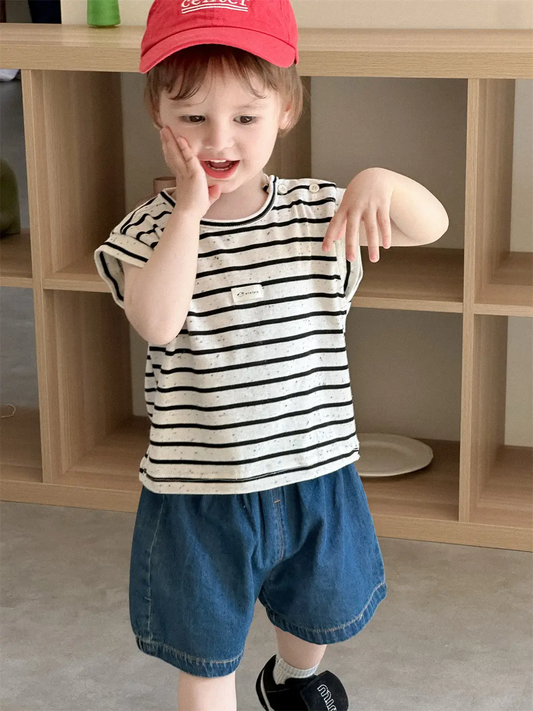 Boys Striped T-Shirt & Denim Shorts Set Summer 2026 - Image 4