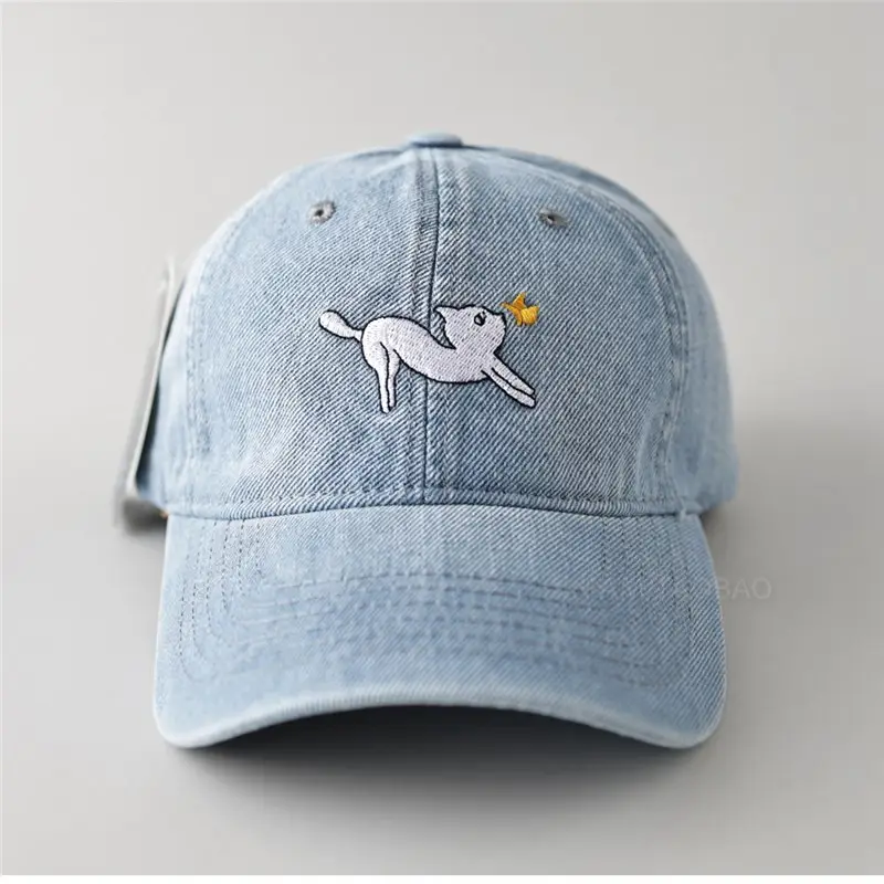 Women Blue Cartoon Dog Cap Sunshade Casual