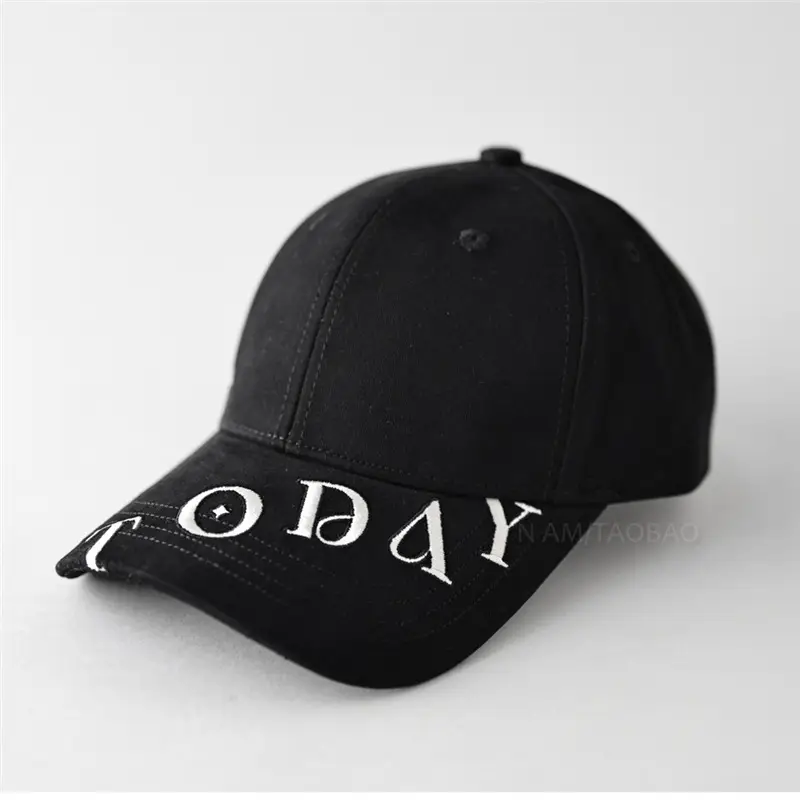 Men Black Letter Embroidered Baseball Cap - Image 9