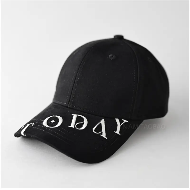 Men Black Letter Embroidered Baseball Cap - Image 4