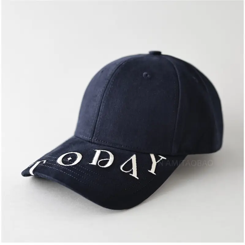 Men Black Letter Embroidered Baseball Cap - Image 5