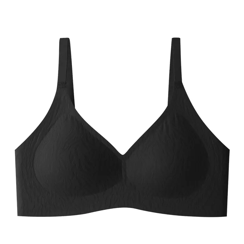 Black Semi-Fixed Pull-Up Bra Without Rims