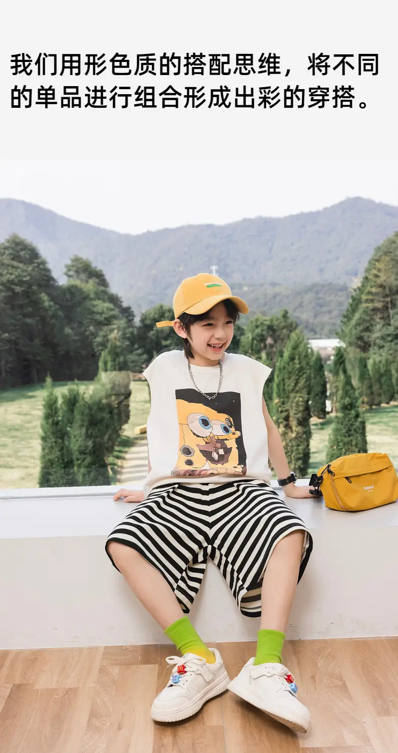 2025 Summer Cartoon Printed Boys Vest Pure Cotton Huzhou Zhili — feature 17