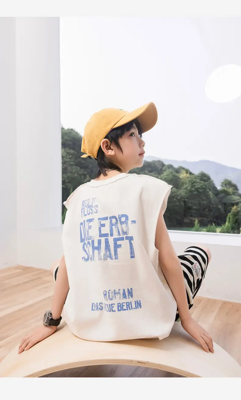 2025 Summer Cartoon Printed Boys Vest Pure Cotton Huzhou Zhili — feature 25