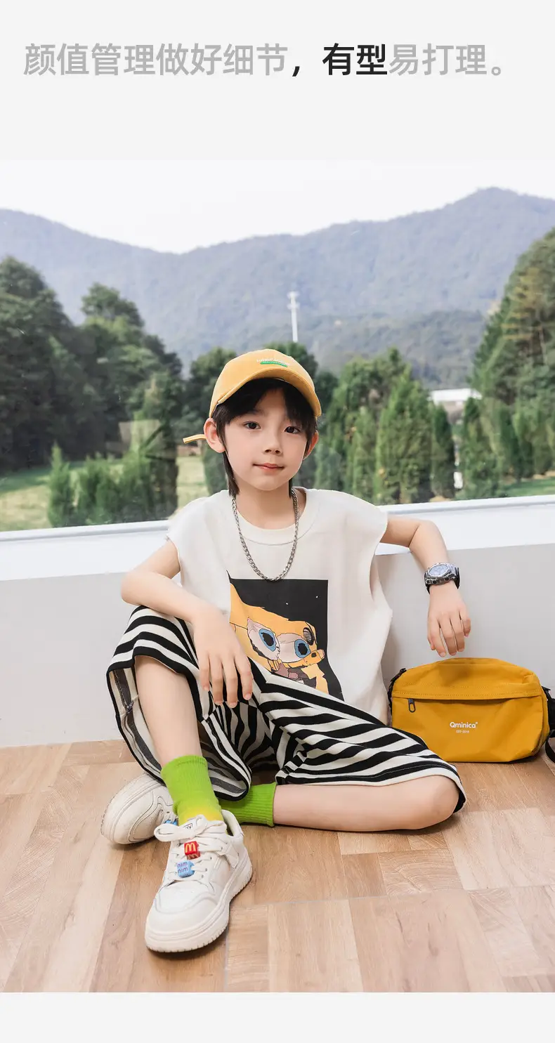 2025 Summer Cartoon Printed Boys Vest Pure Cotton Huzhou Zhili — feature 29