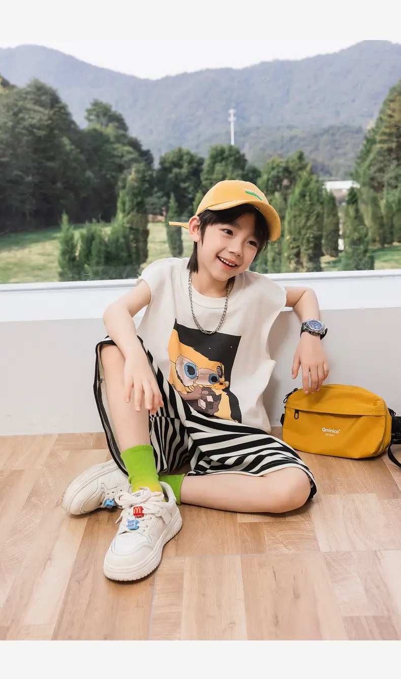 2025 Summer Cartoon Printed Boys Vest Pure Cotton Huzhou Zhili — feature 30