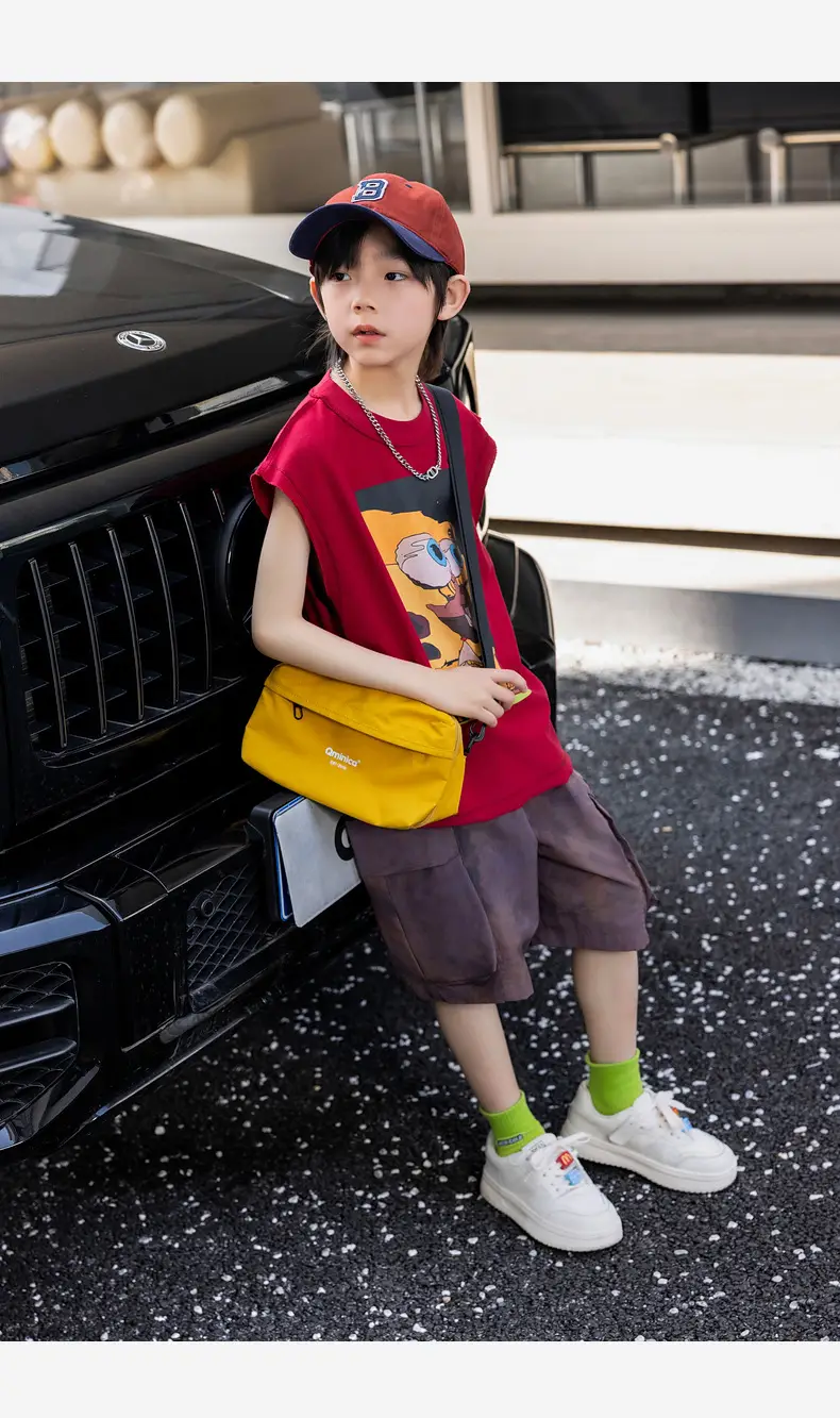 2025 Summer Cartoon Printed Boys Vest Pure Cotton Huzhou Zhili — feature 34