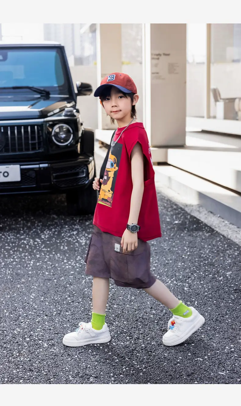 2025 Summer Cartoon Printed Boys Vest Pure Cotton Huzhou Zhili — feature 41