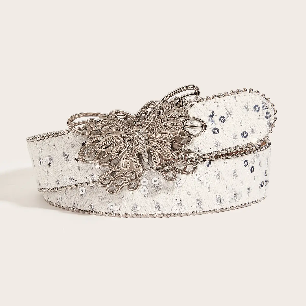 Women's Butterfly Belt with Glitter & Buckle Design