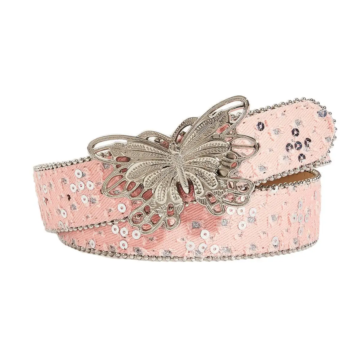 Women's Butterfly Belt with Glitter & Buckle Design