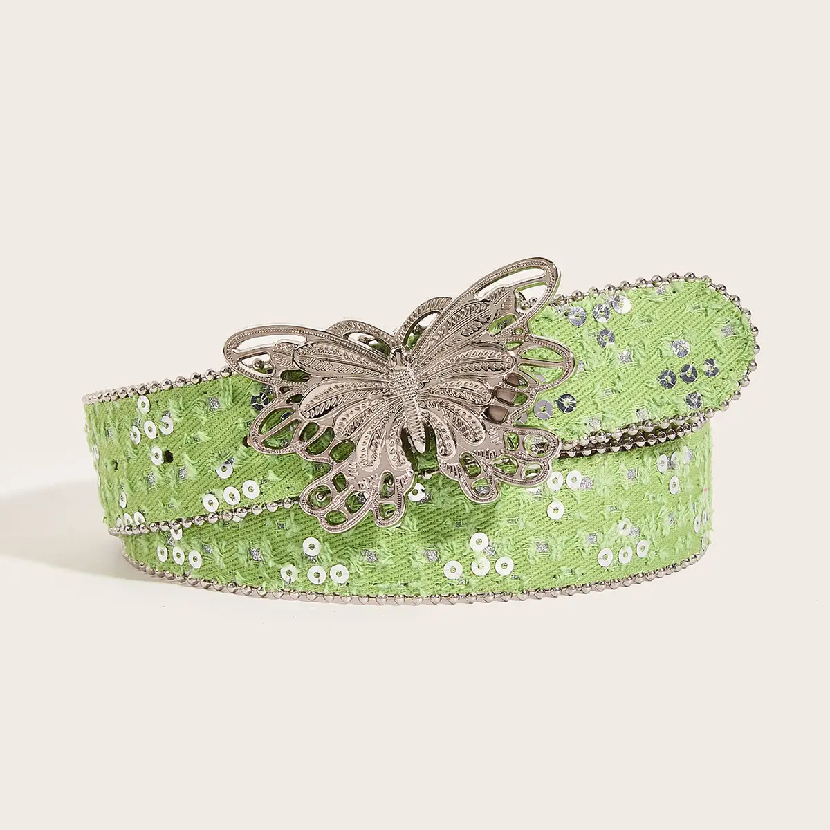 Women's Butterfly Belt with Glitter & Buckle Design