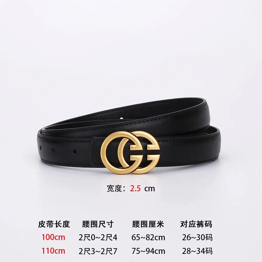 Double G Women's Genuine Leather Belt Black Brown - Image 5