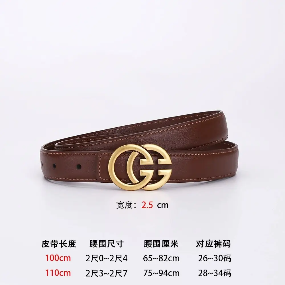 Double G Women's Genuine Leather Belt Black Brown - Image 6