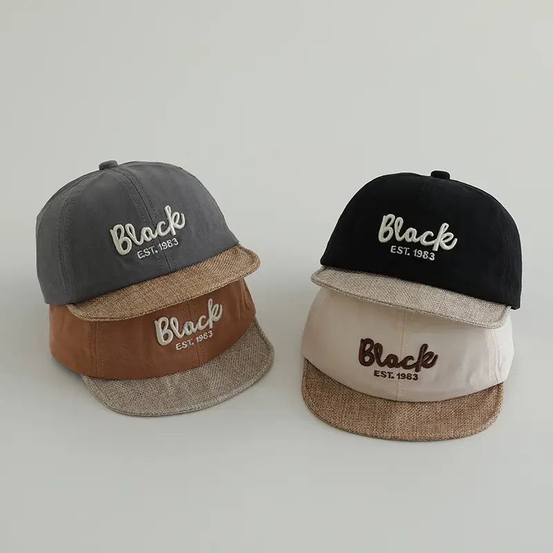 Black Embroidered Baseball Cap for Kids 1983 — feature 2