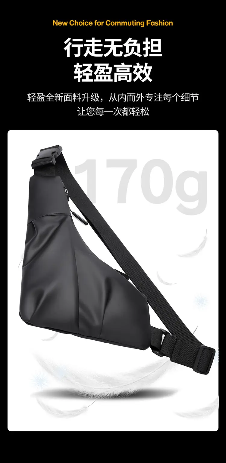 Black Lightweight Crossbody Bag for Men Women — feature 13