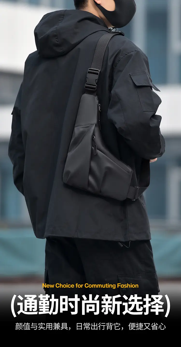 Black Lightweight Crossbody Bag for Men Women — feature 3