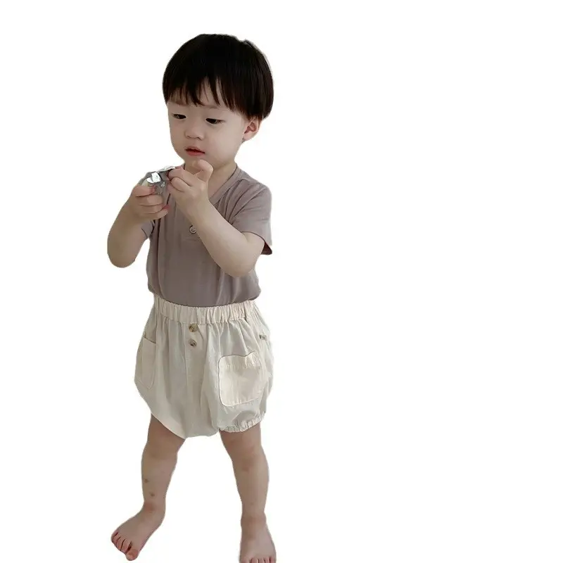 Kids Button Short Sleeve T-Shirt Shorts Set 2026 - Image 11