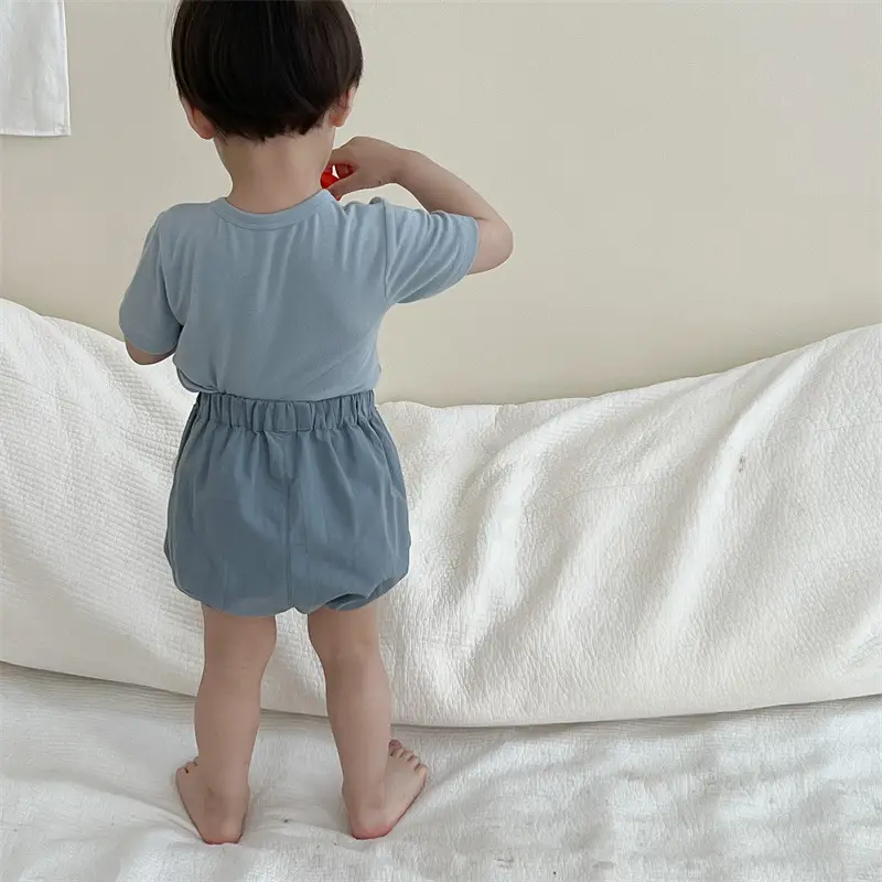 Kids Button Short Sleeve T-Shirt Shorts Set 2026 — feature 14