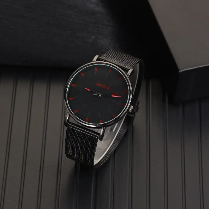 Cross-Border Popular Ultra-Thin Watch Men's Alloy Mesh Strap Simple Quartz Watch Fashion Business Men's Watch Wholesale — feature 11