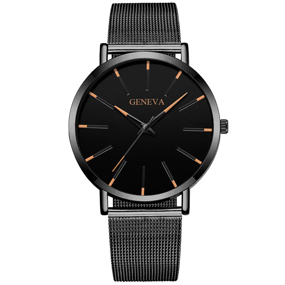 Cross-Border Popular Ultra-Thin Watch Men's Alloy Mesh Strap Simple Quartz Watch Fashion Business Men's Watch Wholesale — feature 16