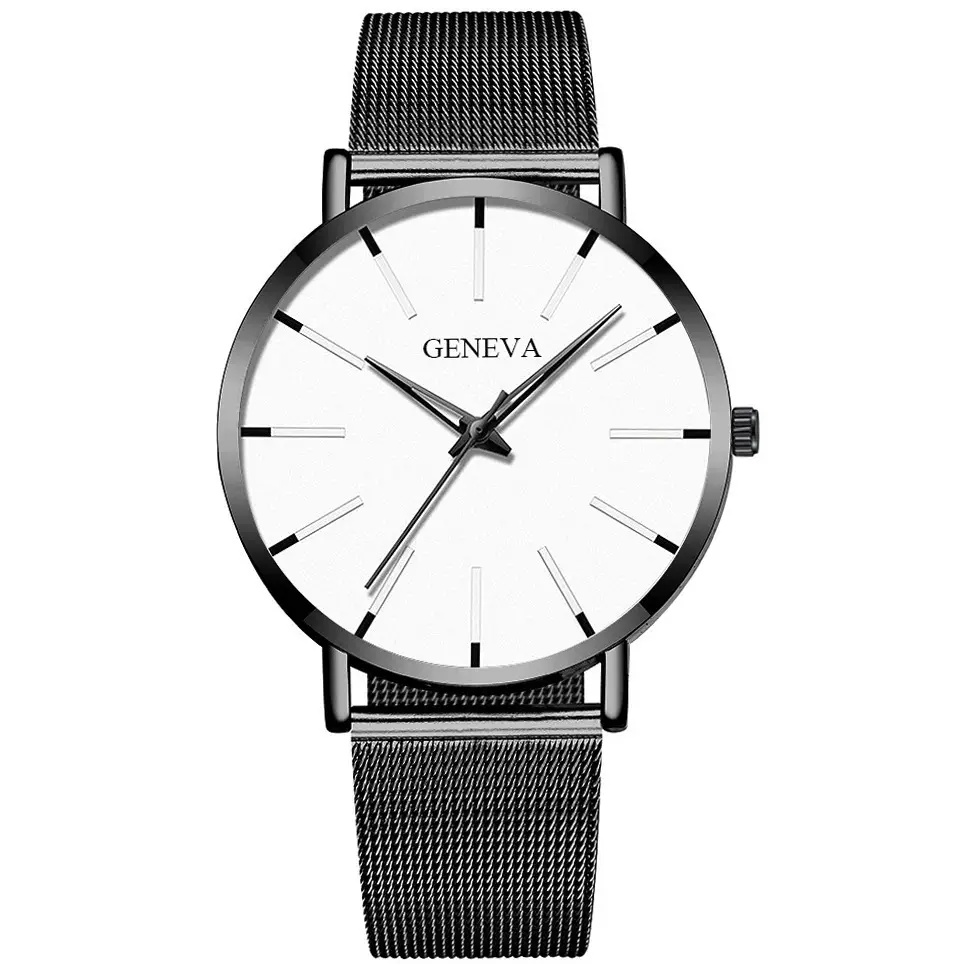 Cross-Border Popular Ultra-Thin Watch Men's Alloy Mesh Strap Simple Quartz Watch Fashion Business Men's Watch Wholesale — feature 18