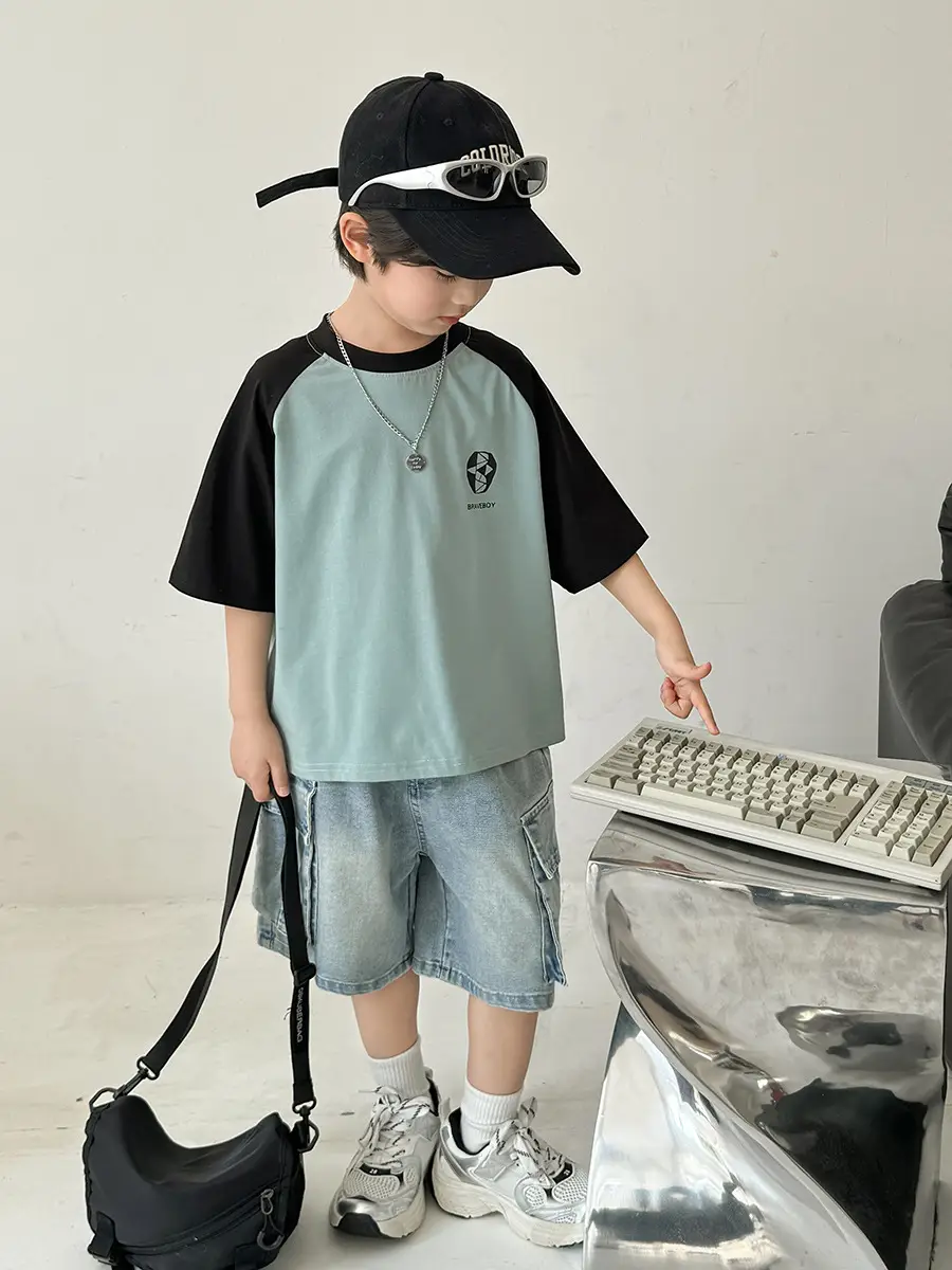 Boys Cotton Graphic T-Shirt Black White Summer 2026