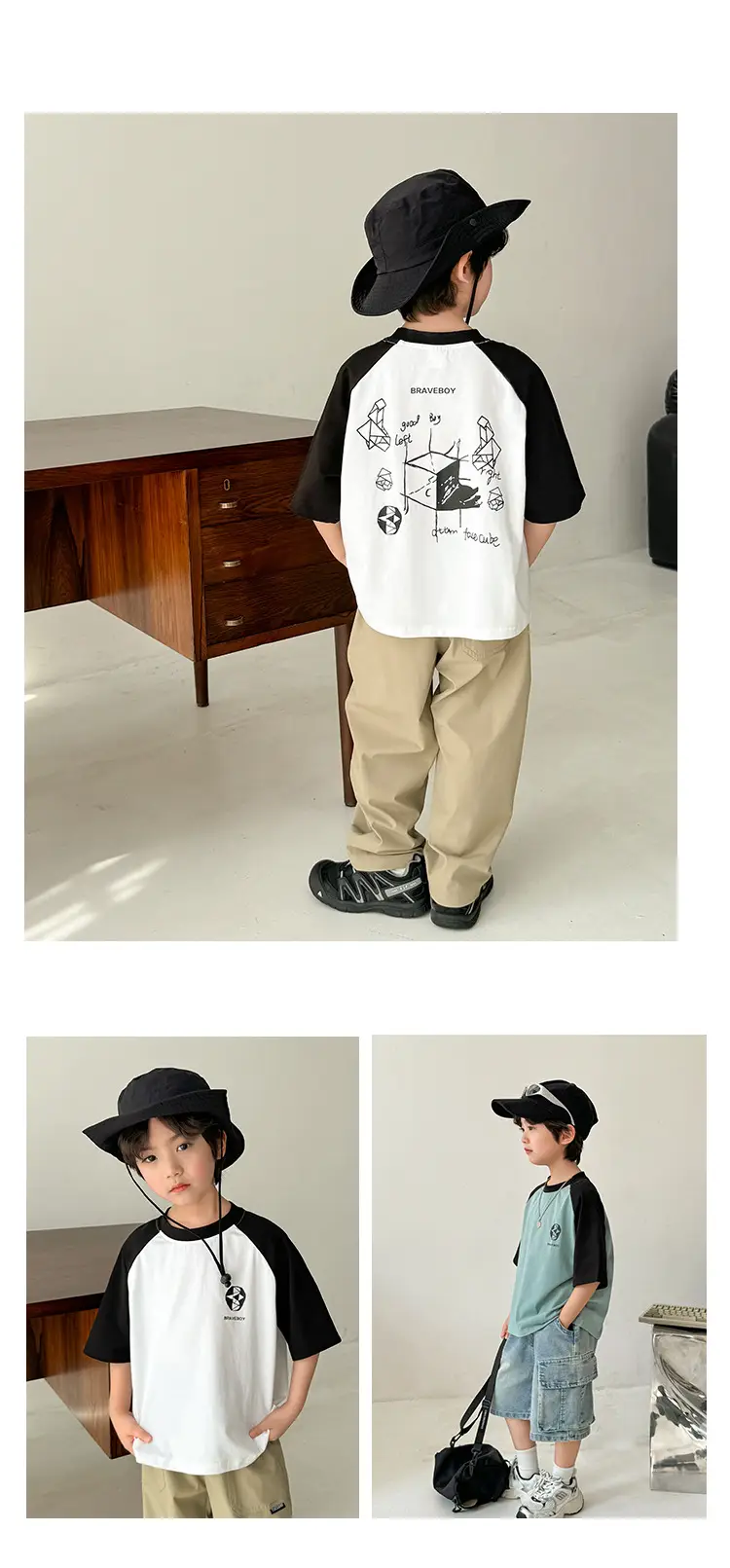 Boys Cotton Graphic T-Shirt Black White Summer 2026 — feature 10